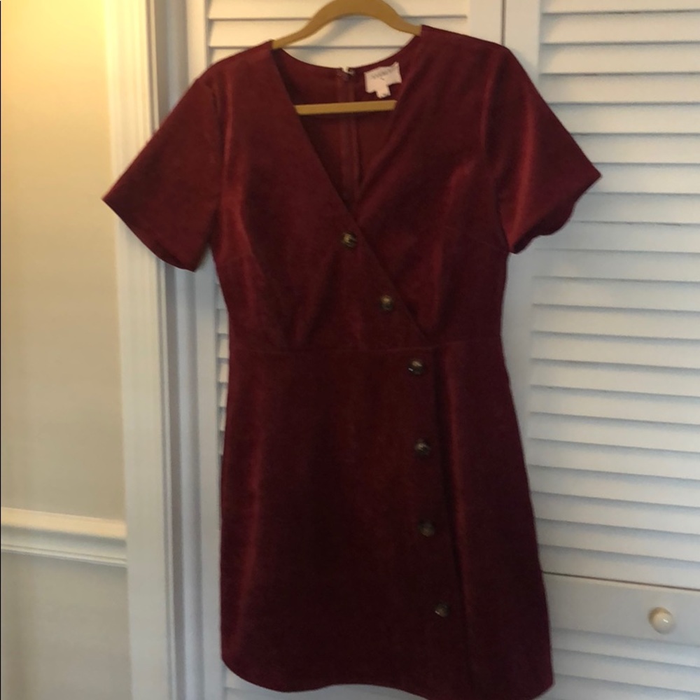Burgundy corduroy dress